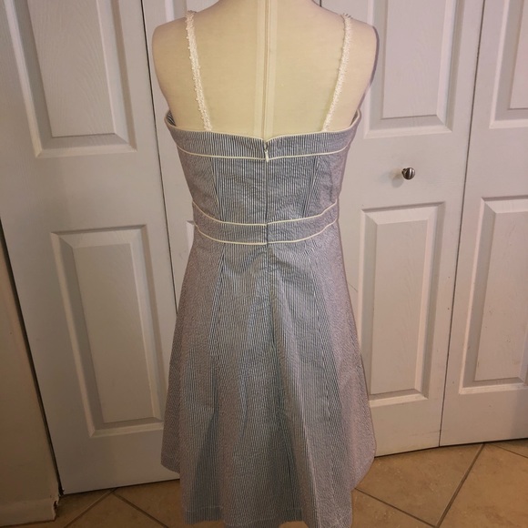 Blue and white striped seersucker sundress - Picture 2 of 5